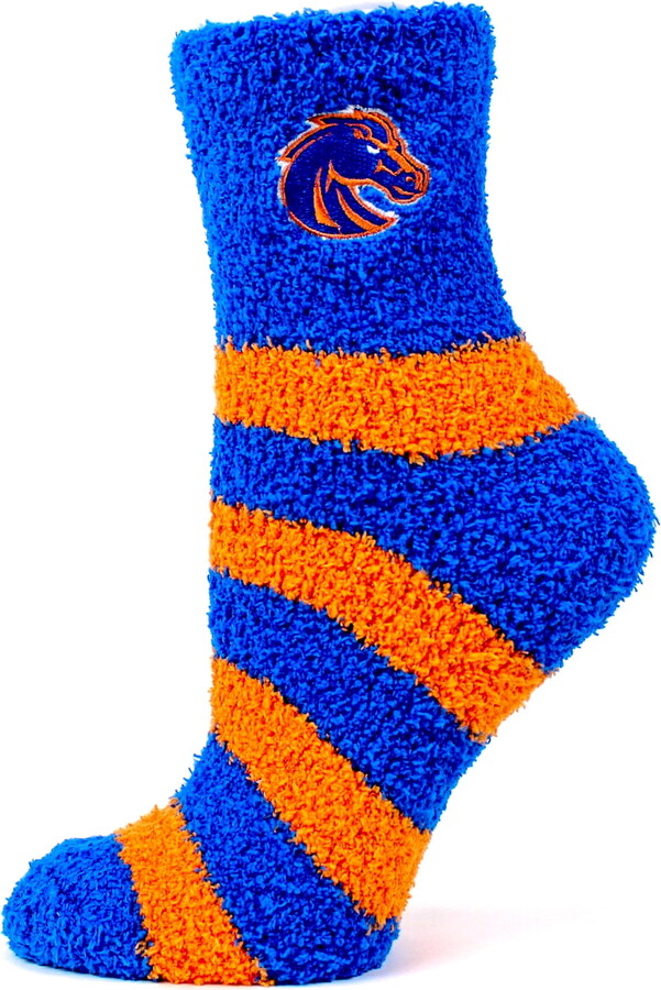Boise State Broncos Striped Fuzzy Sock – Donegal Bay – Unisex – One Size – Ankle