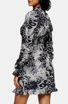 Thumbnail for your product : Topshop Animal Print Long Sleeve Minidress