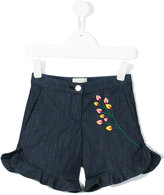 Thumbnail for your product : Fendi Kids floral embroidered denim shorts