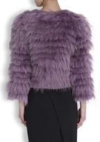 Thumbnail for your product : Alice + Olivia Fawn mauve cropped fur jacket