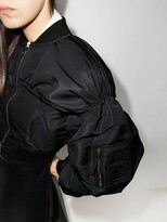 Thumbnail for your product : Alexander McQueen Gathered Cropped Bomber Jacket
