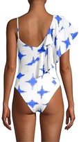 Thumbnail for your product : Paper London Sollier Tie-Dye Ruffle One-Piece Swimsuit