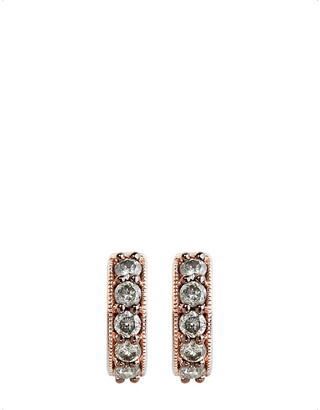 Annoushka Women's Grey 18ct Rose Gold And Diamond Hoop Earrings
