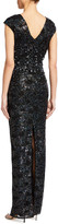 Thumbnail for your product : Pamella Roland Metallic Sequin Embroidered Gown