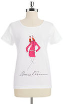 Thumbnail for your product : Anne Klein Logo Printed Cotton Top
