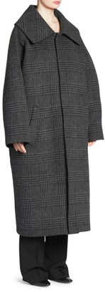 Balenciaga Incognito Check Wool-Blend Coat