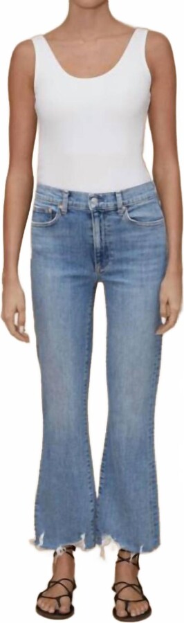 Le Jean Bella Crop Flare Jeans In Beach House