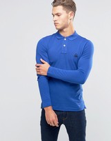 Thumbnail for your product : Benetton Long Sleeve Pique Polo Shirt in Muscle Fit