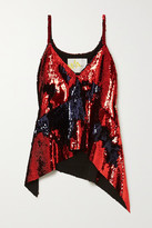Thumbnail for your product : Marques Almeida Asymmetric Sequined Crepe De Chine Camisole