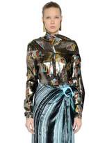 Thumbnail for your product : J.W.Anderson Printed Silk Lurex Shirt With Scarf