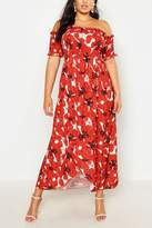 Thumbnail for your product : boohoo Plus Floral Sheered Off Shoulder Maxi Dress