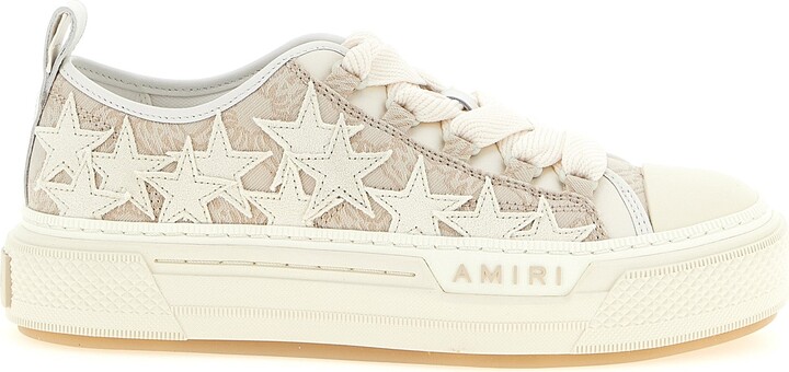 Amiri Ma Quad Stars Court Low Sneakers Beige