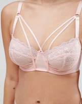 Thumbnail for your product : Wolfwhistle Wolf & Whistle B-G Cup Peach Lace Underwire Lattice Strap Bra