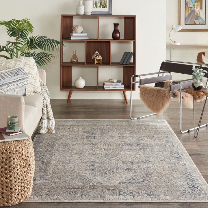 Dunelm Beige and Blue Malta 2 Rug Blue/Brown ShopStyle