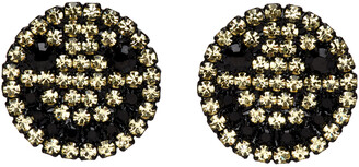 Ashley Williams Black & Yellow Smiley Clip-On Earrings