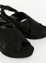 Thumbnail for your product : Evans EXTRA WIDE FIT Black Strappy Demi Wedge Heel Sandals