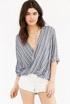 Thumbnail for your product : Silence & Noise Silence + Noise Windowpane Surplice Tunic Top