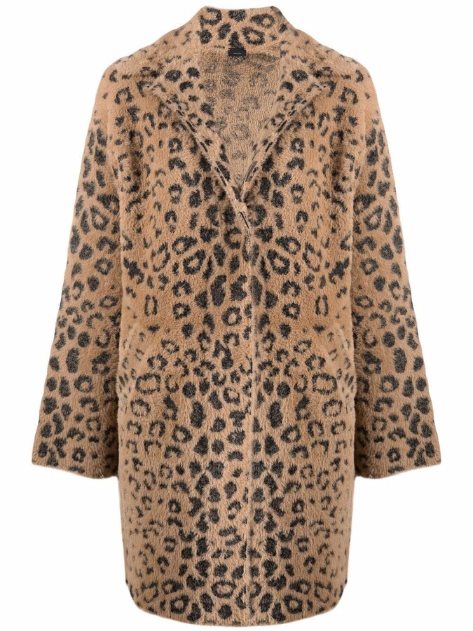 leopard wool coat
