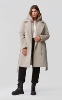 Thumbnail for your product : Soia & Kyo PERLE mixed media coat with removable bib and hood