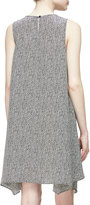 Thumbnail for your product : Eileen Fisher Sleeveless Bandhini Silk Dress, Natural/Black