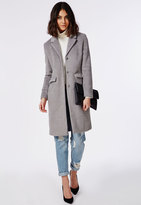 Thumbnail for your product : Missguided Textured Tailored Boyfriend Coat Grey