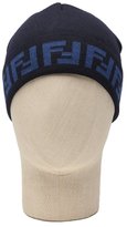 Thumbnail for your product : Fendi blue and iron knit wool cap