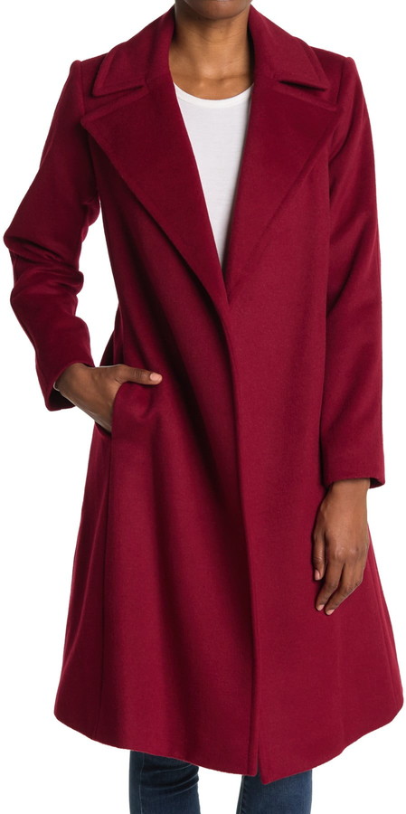 Lauren Ralph Lauren Long Belted Wool Blend Wrap Coat 