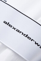 Thumbnail for your product : Alexander Wang Jacquard-trimmed Cotton-poplin Mini Shirt Dress - White