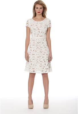 NUE by Shani Laser Cutting Crepe Dress.