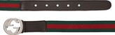 Thumbnail for your product : Gucci Children Web Stripe leather-trimmed belt