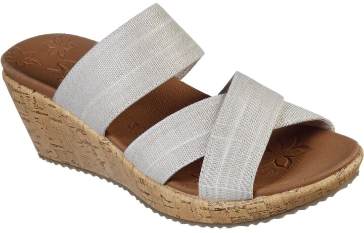 Skechers Womens/Ladies Beverlee Canyon Dangle Wedge Sandals (Natural  Stone/Brown) - ShopStyle