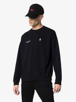 Thumbnail for your product : Marcelo Burlon County of Milan badge embroidered cotton jumper