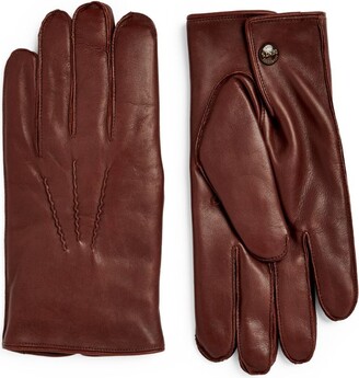 Dents Rabbit Fur-Lined Leather Gloves