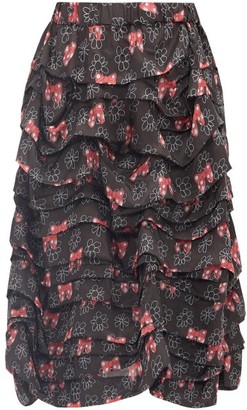 COMME DES GARÇONS GIRL X Disney Bow-print Taffeta Skirt - Black Multi
