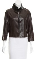 Thumbnail for your product : Carolina Herrera Leather Fitted Jacket