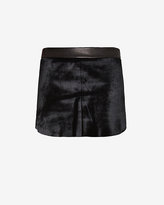 Thumbnail for your product : Mason by Michelle Mason Calf Hair Front Leather Mini Skirt