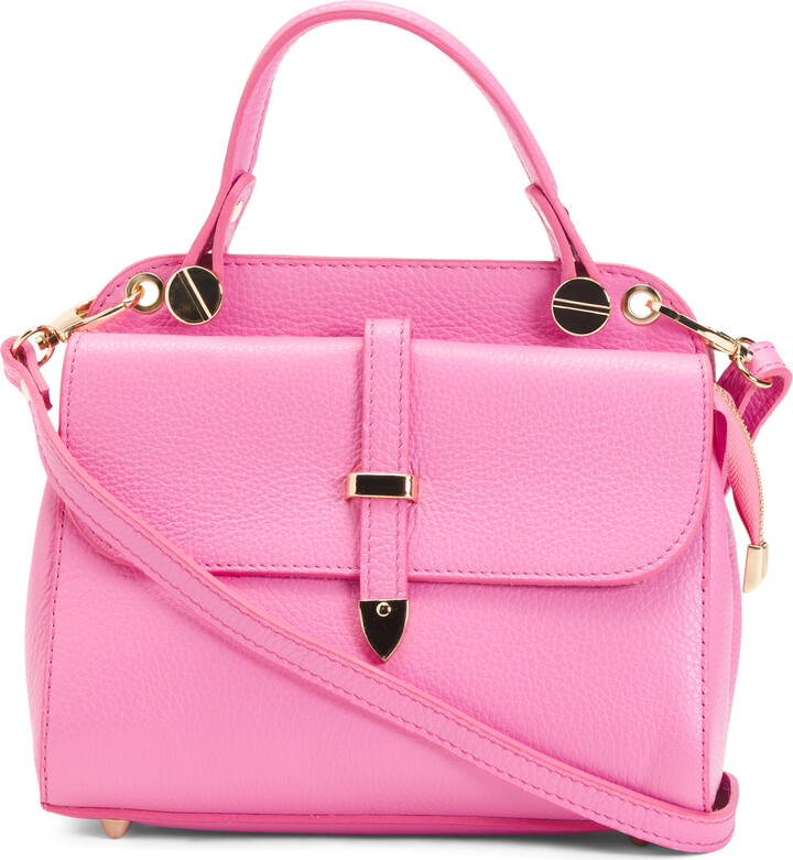 Diva Made In Italy Leather Mini Satchel With Crossbody Strap