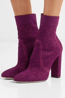 Gianvito Rossi Isa 110 Bouclé-knit Ankle Boots