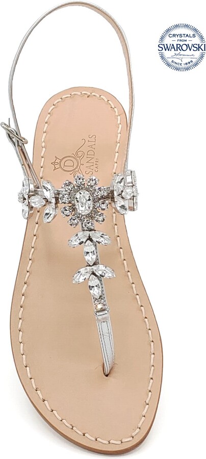 thong sandals with jewels