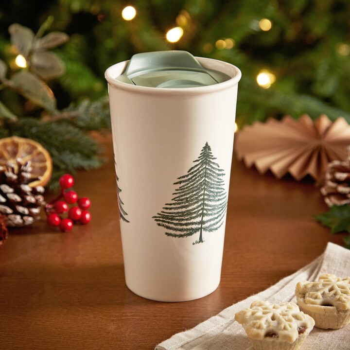 Dunelm Evergreen Ceramic Spruce Travel Mug Cream ShopStyle