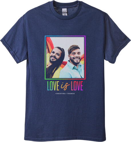 Shutterfly Custom Navy T-Shirts: Love and Pride, Adult (M), Customizable Front & Back, Black
