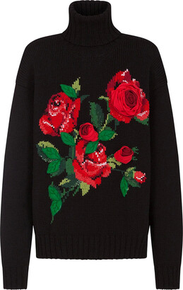 3d rose sweater
