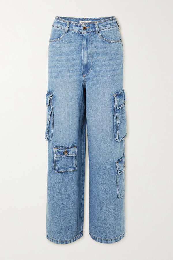 The Frankie Shop Hailey Denim Cargo Pants Blue ShopStyle Jeans