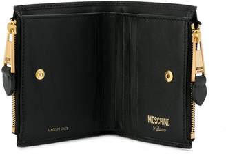 Moschino logo plaque foldover wallet
