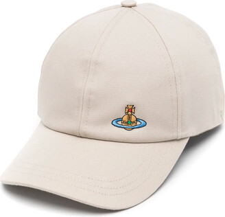 【VIVIENNE WESTWOOD】Logo Embroidered Cotton Cap Navy 23184962_53508736_600.jpg