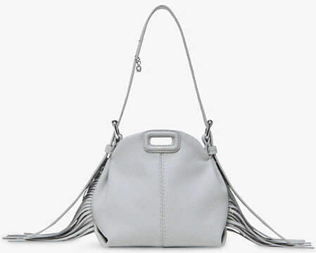 Maje Womens Light Grey Miss M Micro Leather Shoulder Bag 1Size