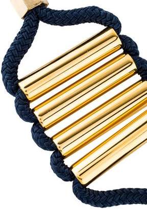 Lizzie Fortunato Lapiz Lazuli, Wood, & Cord Bracelet