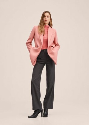 MANGO Lapels wool coat pink - Woman - 2XL