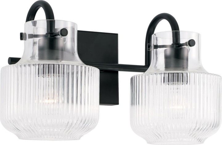 Capital Lighting Capital Nyla 9" High Matte Black 2-Light Wall Sconce