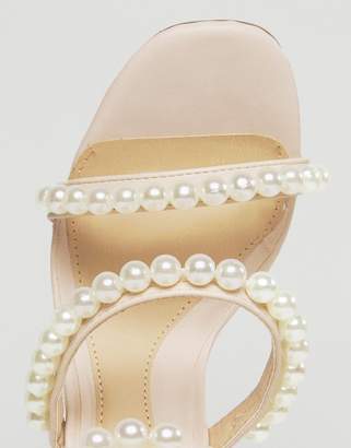 Missguided Pearl Strap Barley There Heeled Sandal